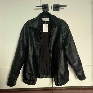 Oak + Fort VEGAN LEATHER BOMBER JACKET